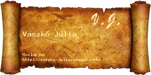 Vaszkó Júlia névjegykártya
